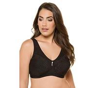 Ulla Popken Women's Entlastungs-bh, Ohne Bügel, Strassanhänger, Cup C-G Bra, Dimmable, Black, 52C