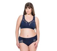 Ulla Popken Women's Entlastungs-bh, Spitze, Ohne Bügel, Cup C-e Bra, Midnight Blue, 38DD