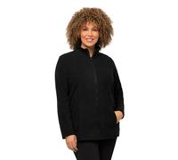 Ulla Popken Women's Fleece, Modular System, Inner Jacket, Stand-up Collar Sweat, Black, 50-52