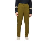 Ulla Popken Women's High Waist Punto Di Roma Pants, Yellow Green, 28-30 Plus