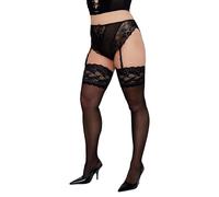 Ulla Popken Women's Hold-up Stockings, 20 denier, Black, One Size