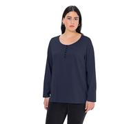 Ulla Popken Women's Horses in The Back Tee Blouse, Blue (Dunkelblau 70), 24-26