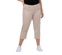 Ulla Popken Women's Hose Mony, wadenlang, Zipptaschen, Stretch Pants, Kitt,