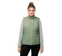 Ulla Popken Women's Hyprar Quilted Vest Water-Repellent Stand-Up Collar Recycled Waistcoats, Mint Green, 20-22