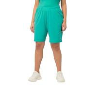 Ulla Popken Women's Jersey Shorts, Pockets, Elastic Waistband 818396 Trouser, Green, 32W x 32L
