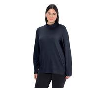Ulla Popken Women's Jumper, Stand-up Collar, Long Sleeves, Ribbed Cuffs Sweater, Navy, 24-26