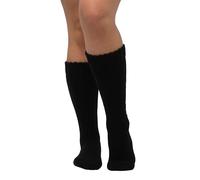 Ulla Popken Ladies Plus Size Plus Size Knee High Socks Fleece Inside Wide Cuff 820839, black, 39-42 Große Größen