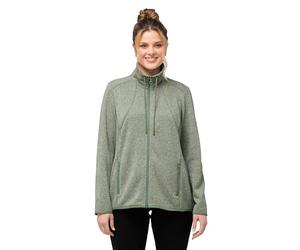 Ulla Popken Women's Knitted Fleece Jacket with Diamond Pattern 832210 Sweat, Black, 58-60