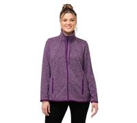 Ulla Popken Women's Strickfleece Jacke mit Rautenmuster Sweat Jacket, Dark Purple, 58-60