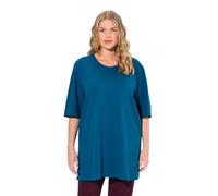 Ulla Popken Women's Large Sizes Plus Size T-Shirt Crew Neck Relaxed Half Sleeve, Blue-Green, 28 UK/30 UK