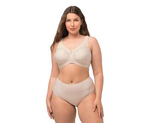 Ulla Popken Women's Large Sizes Plus Sizes up to 130J, Kelly Relief Bra Bustier, Padded & Without Underwire, Wide Straps, No Cutting 658495, pearl white, 44 E
