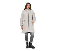 Ulla Popken Women's Leichtstepp-Mantel, Wasserabweisend, 2-Wege-Zipper Coats, Mid-Grey, 16