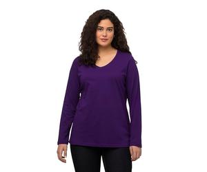 Ulla Popken Women's Long-Sleeved V Longsleeve T-Shirt