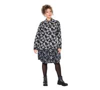 Ulla Popken Women's Longbluse, Herzen, A-Linie, Hemdkragen, Langarm Long Blouse, Black, 36/38 UK