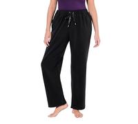 Ulla Popken Women's Loungewear-fleecehose, Gerades Bein, Elastikbund Trouser, Black, 45W / 32L