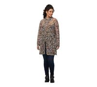 Ulla Popken Women's Meshbluse mit Blumendruck Blouse, Olive, 24-26