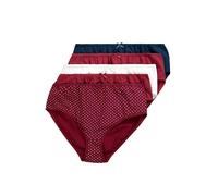 Ulla Popken Women's Midislips, 5er-Pack, Punkte/Einfarbig Briefs, Wine red, 62-64