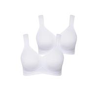 Ulla Popken Women's Mikrofaser-BH, 2er Pack Cup C-D Bra, Snow White, 50 DD