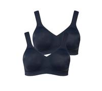 Ulla Popken Women's Mikrofaser-bh, 2er-Pack, Ohne Bügel, Vorgeformte Cups Bra, Midnight Blue, 56B
