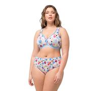 Ulla Popken Women's Minimizer, Wireless, Dots & Lines Bra, Light Blue, 48 C