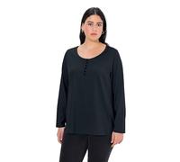 Ulla Popken Women's Nmmolaf Gabe Ls Top Wdi Blouse, Black (Schwarz 10), 20-22