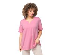 Ulla Popken, Womens Plus Size A-Line Tunic Neck Half Sleeve T-Shirt, Light Pink, 24 UK/26 UK