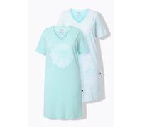 Ulla Popken Women's Plus Size Big Shirts 2-Pack Floral V-Neck