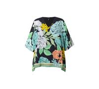 Ulla Popken Women's Plus Size Chiffon Blouse Floral Oversized V-Neck