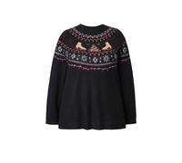 Ulla Popken women's plus size Christmas sweater Norwegian stand-up collar