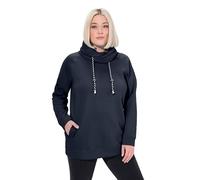 Ulla Popken Women's Plus Size Drawstring Collar Sweatshirt Navy 50+ 713963 71-50+
