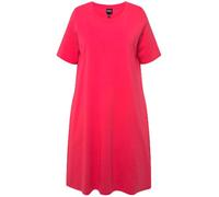 Ulla Popken, Womens Plus Size Jersey Dress A-Line Round Neck Half Sleeve Pockets, red, 20-22