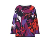 Ulla Popken women's plus size jumper jacquard pattern boat neck