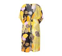 Ulla Popken Women's Plus Size Kaftan Lemon Oversized V-Neck