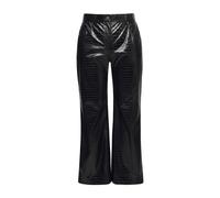 Ulla Popken women's plus size leather-look trousers Mary wide leg