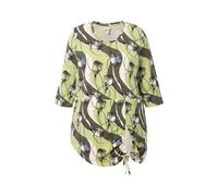 Ulla Popken Women's Plus Size Long Shirt A-Line Round Neck 3/4 Sleeve