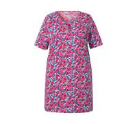 Ulla Popken Women's Plus Size Long Shirt A-Line Round Neck Short Sleeve 839642