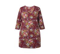 Ulla Popken Women's Plus Size Long Shirt Floral A-Line Round Neck 3/4...