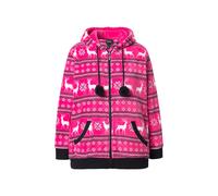 Ulla Popken Women's Plus Size Loungewear Jacket Plush Norwegian Style Hood...