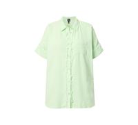 Ulla Popken Women's Plus Size Muslin Blouse Oversized Fringed Shirt Collar