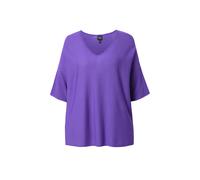 Ulla Popken Women's Plus Size Oversized V-Neck Short Sleeve Sweater 817342