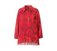 Ulla Popken women's plus size pleated blouse with script pattern, A-line,...