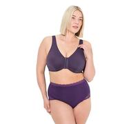 Ulla Popken Women's Bustier, Vorderverschluss, C/D, E/F Cup Bra, Aubergine, 40D