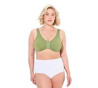 Ulla Popken Women's Bustier, Vorderverschluss, C/D, E/F Cup Bra, Moss Green, 52 D