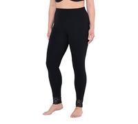 Ulla Popken Women's Plus Size Plus Size Leggings Lace Band, Black, 40W x 32L