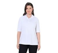 Ulla Popken Women's Plus Size Plus Size Polo Shirt, Classic, Pima Cotton, Polo Collar, Half Sleeve 820757, White, 32 UK/34 UK