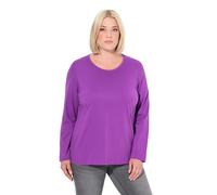 Ulla Popken Women's Plus Size Plus Size Shirt, Slim, Crew Neck, Long Sleeve, Purple, 28 UK/30 UK