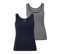 Ulla Popken Women's Plus Size Plus Size Tank Tops 2 Pack Round Neck Sleeveless Organic Cotton, Navy, 20 UK/22 UK