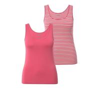 Ulla Popken Women's Tanktops, 2er-Pack, Rundhals, Ärmellos, Biobaumwolle T-Shirt, Raspberry, 28 UK/30 UK