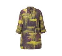 Ulla Popken Women's Plus Size Printed Tunic Stand-Up Collar 3/4 Sleeve 841559