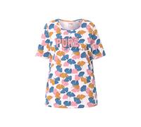 Ulla Popken Women's Plus Size Pyjama Shirt Gingko Round Neck Half Sleeve